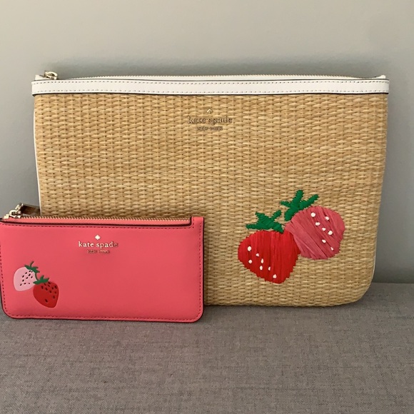 kate spade Handbags - NWT Kate spade strawberry clutch & slim wallet